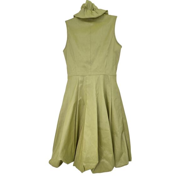 SAMUEL DONG Y2K DESIGNER BUTTON UP SLEEVELESS RUFFLE BUBBLE HEM WAIST TIE DRESS - Picture 2 of 6